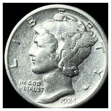 1924-S Silver Mercury Dime CHOICE AU