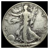 1938-D Silver Walking Liberty Half Dollar  LIGHTL