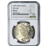 1879-S Morgan Silver Dollar NGC MS62 Rev of 78