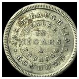 Jas. McLaughlin 5 Cents London Ohio NEARLY  UNCIR