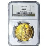 1927 $20 Gold Double Eagle NGC MS62
