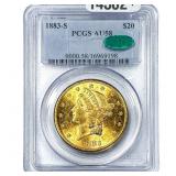 1883-S $20 Gold Double Eagle PCGS AU58