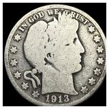 1913 Silver Barber Half Dollar NICELY  CIRCULATED