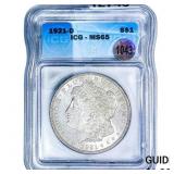 1921-D Morgan Silver Dollar ICG MS65