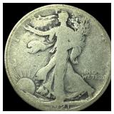 1921-S Silver Walking Liberty Half Dollar  NICELY