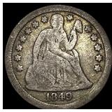 1849-O Silver Seated Liberty Dime LIGHTLY  CIRCUL