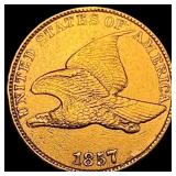 1857 Copper-Nickel Flying Eagle Cent CLOSELY UNCI