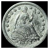 1853-O Arrows Silver Half Dime CHOICE AU
