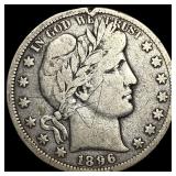 1896-S Silver Barber Half Dollar LIGHTLY  CIRCULA