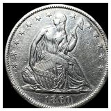 1860-O Silver Half Dollar CLOSELY  UNCIRCULATED