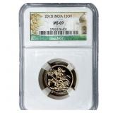 2013 India 1 Sov NGC MS69