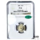 1882 CAC Nickel Three Cent NGC PF66