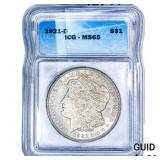 1921-D Morgan Silver Dollar ICG MS65