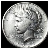 1921 Silver High Relief Peace Dollar CHOICE  AU