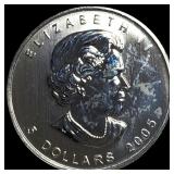2005 Silver 1 oz Canadian Maple Leaf CHOICE  BU