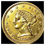 1856 Gold $2.50 Liberty Head Quarter Eagle  UNCIR