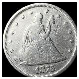 1875 Silver Seated Liberty Twenty Cent Piece  NEA
