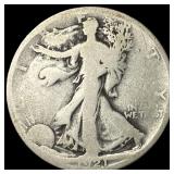1921-S Silver Walking Liberty Half Dollar  LIGHTL