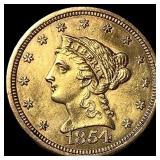 1854 Gold $2.50 Liberty Head Quarter Eagle  UNCIR
