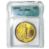 1914-S $20 Gold Double Eagle ICG MS65
