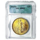 1914-D $20 Gold Double Eagle ICG MS65