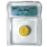 1911 $2.50 Gold Quarter Eagle ICG MS63