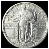 1917 Type 1 Silver Standing Liberty Quarter  CHOI