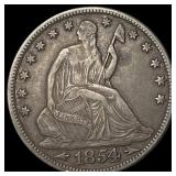 1854-O Silver Half Dollar CLOSELY  UNCIRCULATED