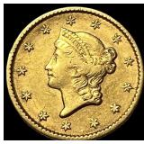 1853 Gold $1 Liberty Head Type 1 CLOSELY  UNCIRCU