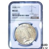 1928-S Silver Peace Dollar NGC MS64