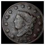 1822 Coronet Head Large Cent LIGHTLY  CIRCULATED