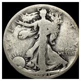 1921-S Silver Half Dollar Walking Liberty  NICELY