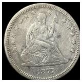 1877 Silver Seated Liberty Quarter NEARLY  UNCIRC