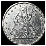 1877 Silver Seated Liberty Half Dollar CHOICE  AU