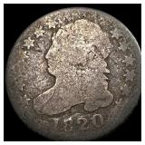 1820 LARGE O Capped Bust Dime NICELY  CIRCULATED