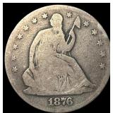 1876-S Silver Seated Liberty Half Dollar  NICELY