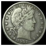 1907-O Silver Barber Half Dollar NEARLY  UNCIRCUL