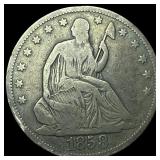 1858 Silver Seated Liberty Half Dollar  LIGHTLY C