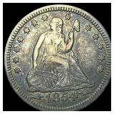 1854-O Silver Seated Liberty Quarter CLOSELY  UNC