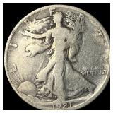 1921-D Silver Walking Liberty Half Dollar  LIGHTL