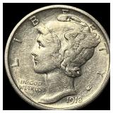 1918-D Silver Mercury Dime CLOSELY  UNCIRCULATED