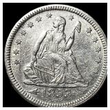 1853 Arrows/Rays Seated Liberty Quarter  CHOICE A