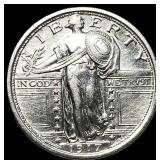 1917 Type 1 Silver Standing Liberty Quarter  UNCI