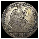 1875 Silver Seated Liberty Half Dollar ABOUT  UNC