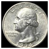 1934-D Silver Washington Quarter CLOSELY  UNCIRCU