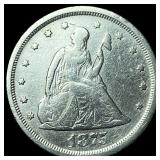 1875-S Silver Seated Liberty 20 Cents CLOSELY  UN