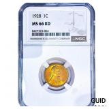 1928 Wheat Cent NGC MS66 RD