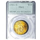 1901-S $10 Gold Eagle PCGS MS61
