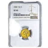1840 $2.50 Gold Quarter Eagle NGC XF45