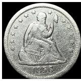 1856-O Silver Seated Liberty Quarter NEARLY  UNCI